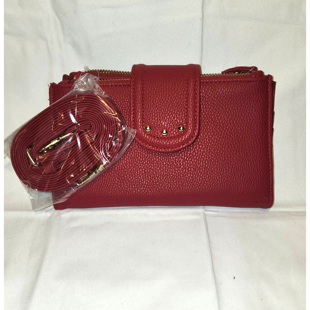 NWT Red Wallet Clutch Purse with Crossbody Strap